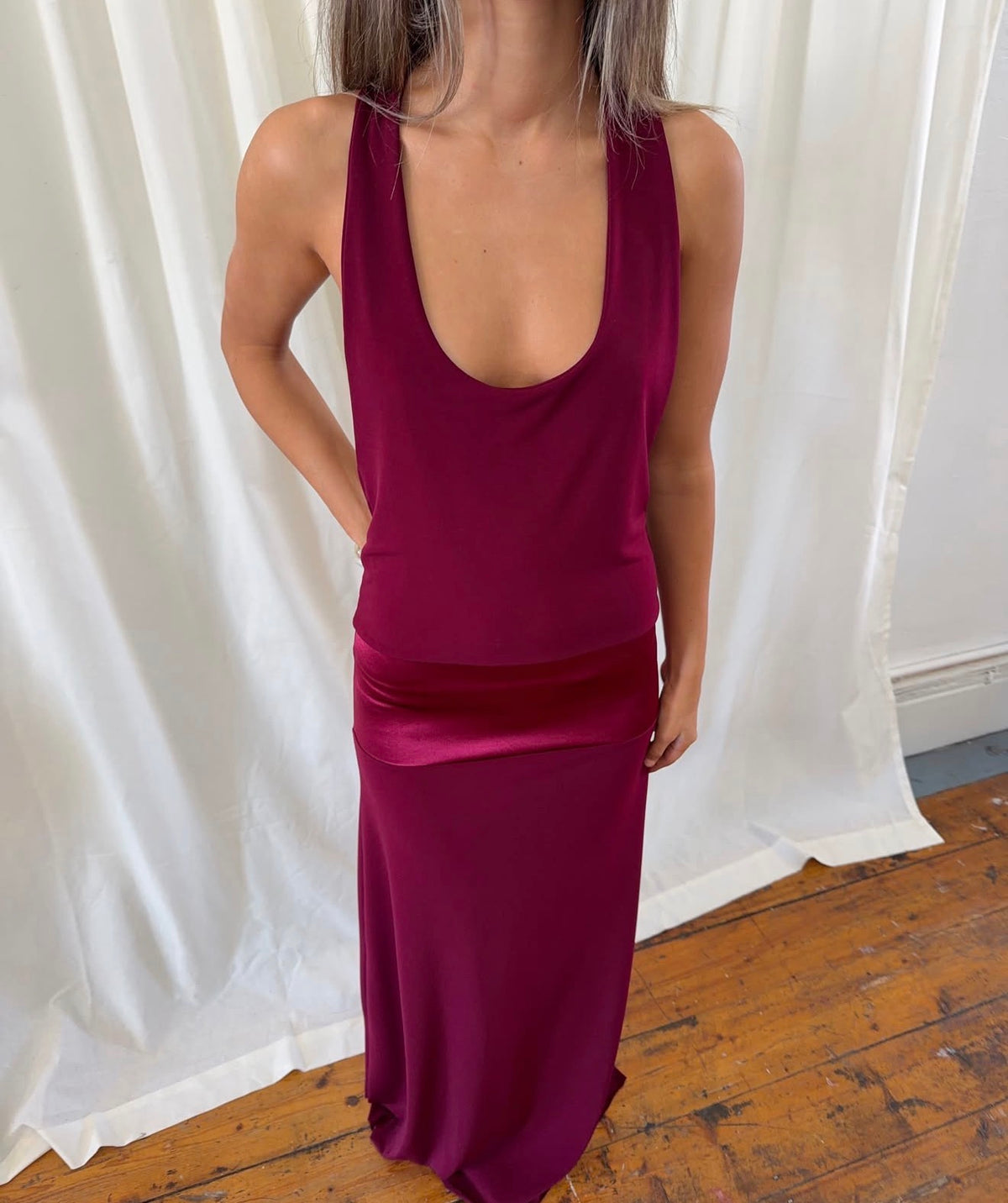 Serena Dress in Ruby by La Marie
