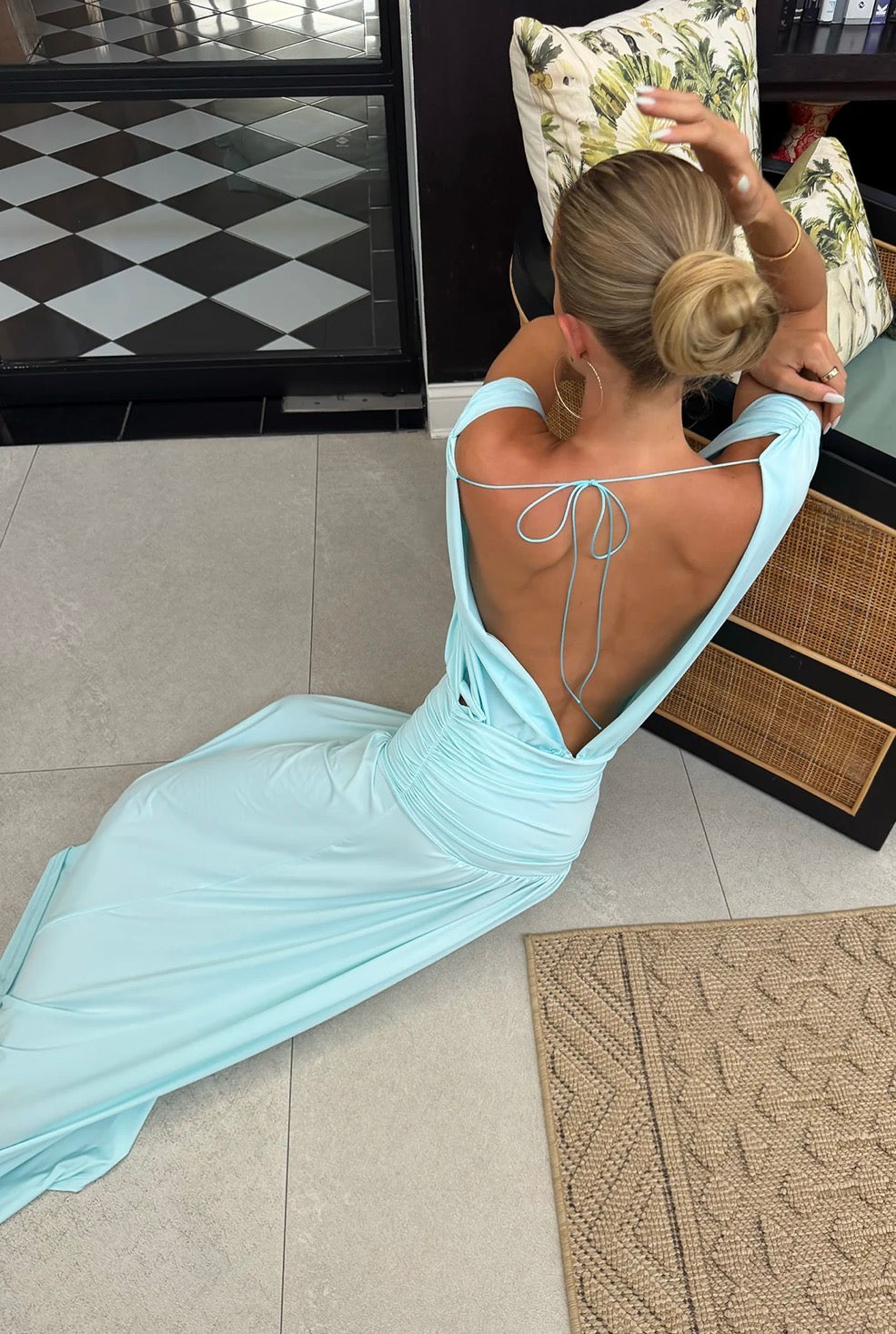 Esme Gown in Aqua by HNTR The Label