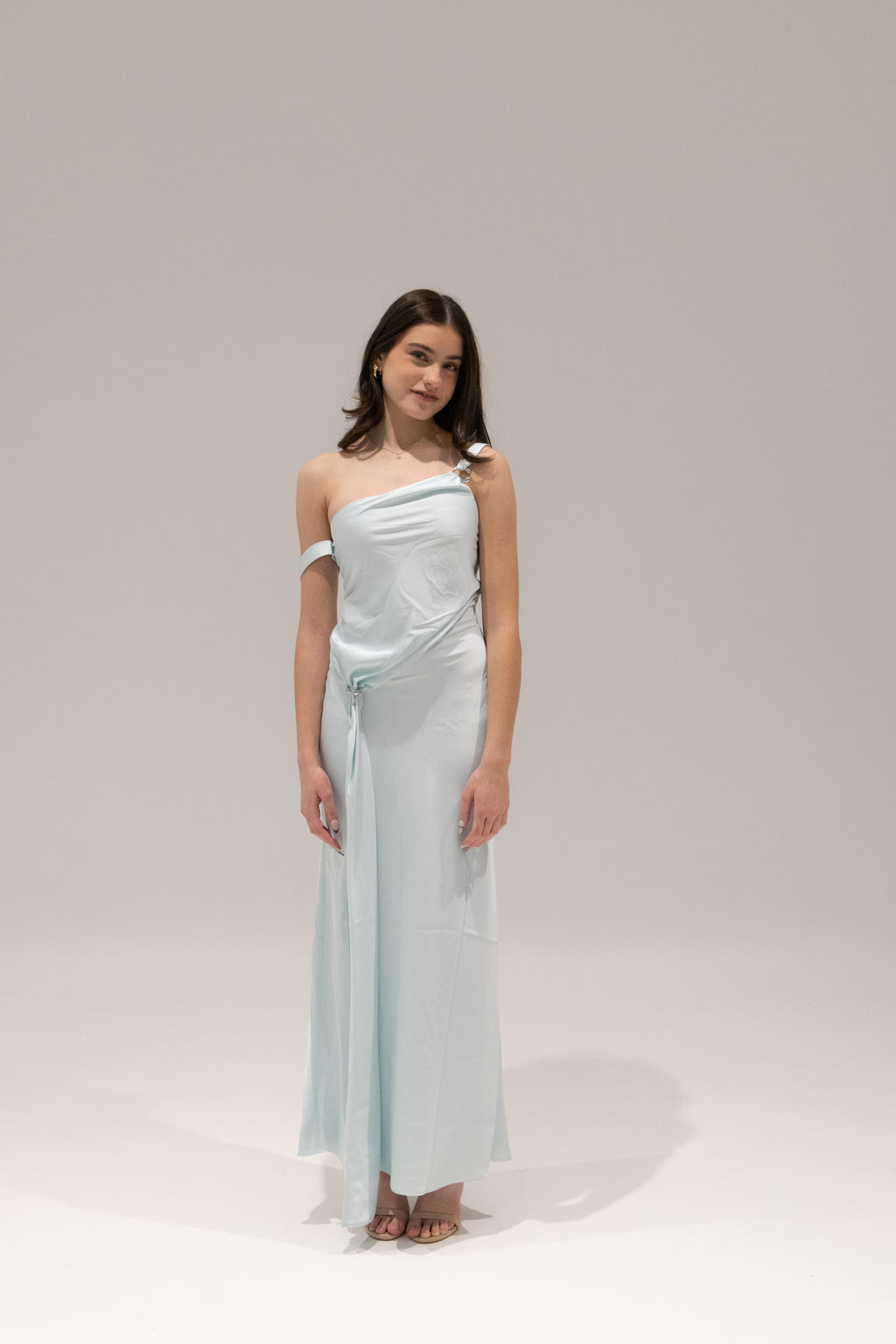 Horizon Satin Maxi in Aqua by Misha