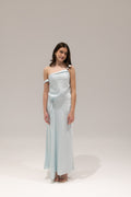 Horizon Satin Maxi in Aqua by Misha