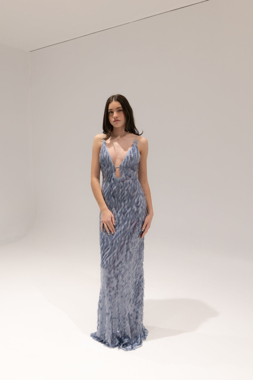 Sapphire Sequin Dress in Dove Grey by Misha