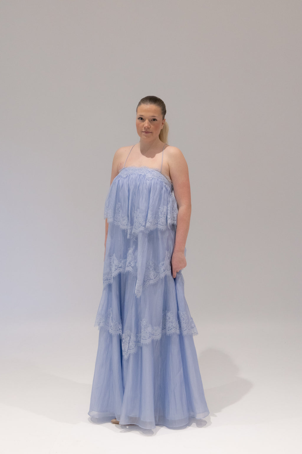 Ophelia Lace Gown in French Blue by Aje