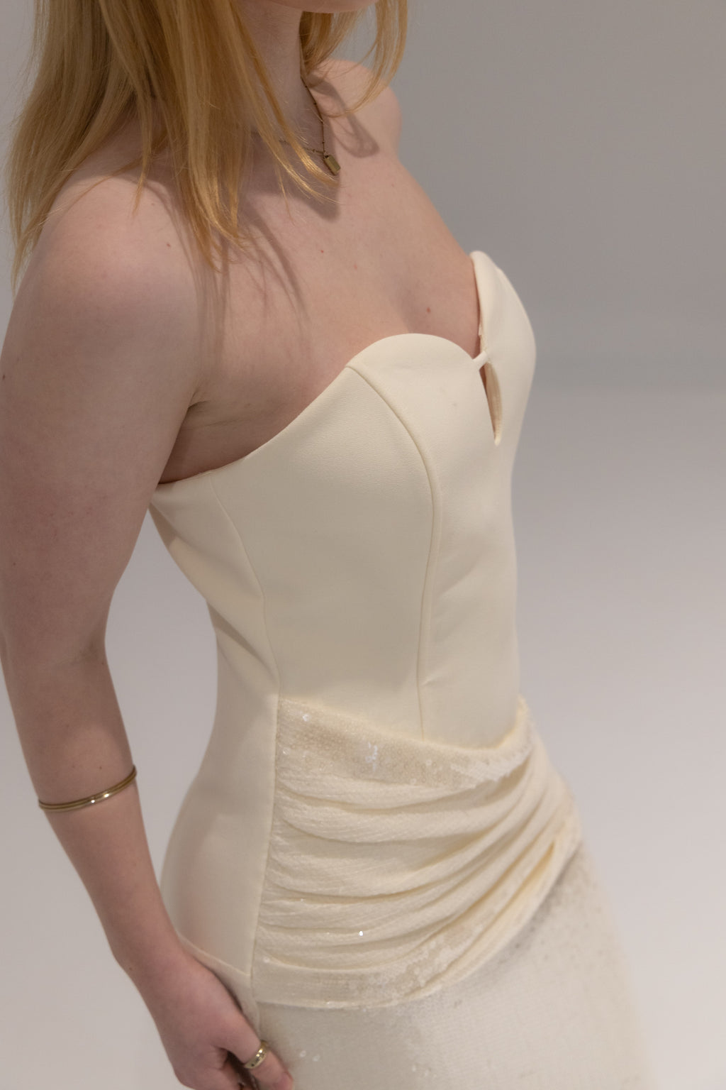 Birthday 01 Sequin Dress in White by Kaia Atelier