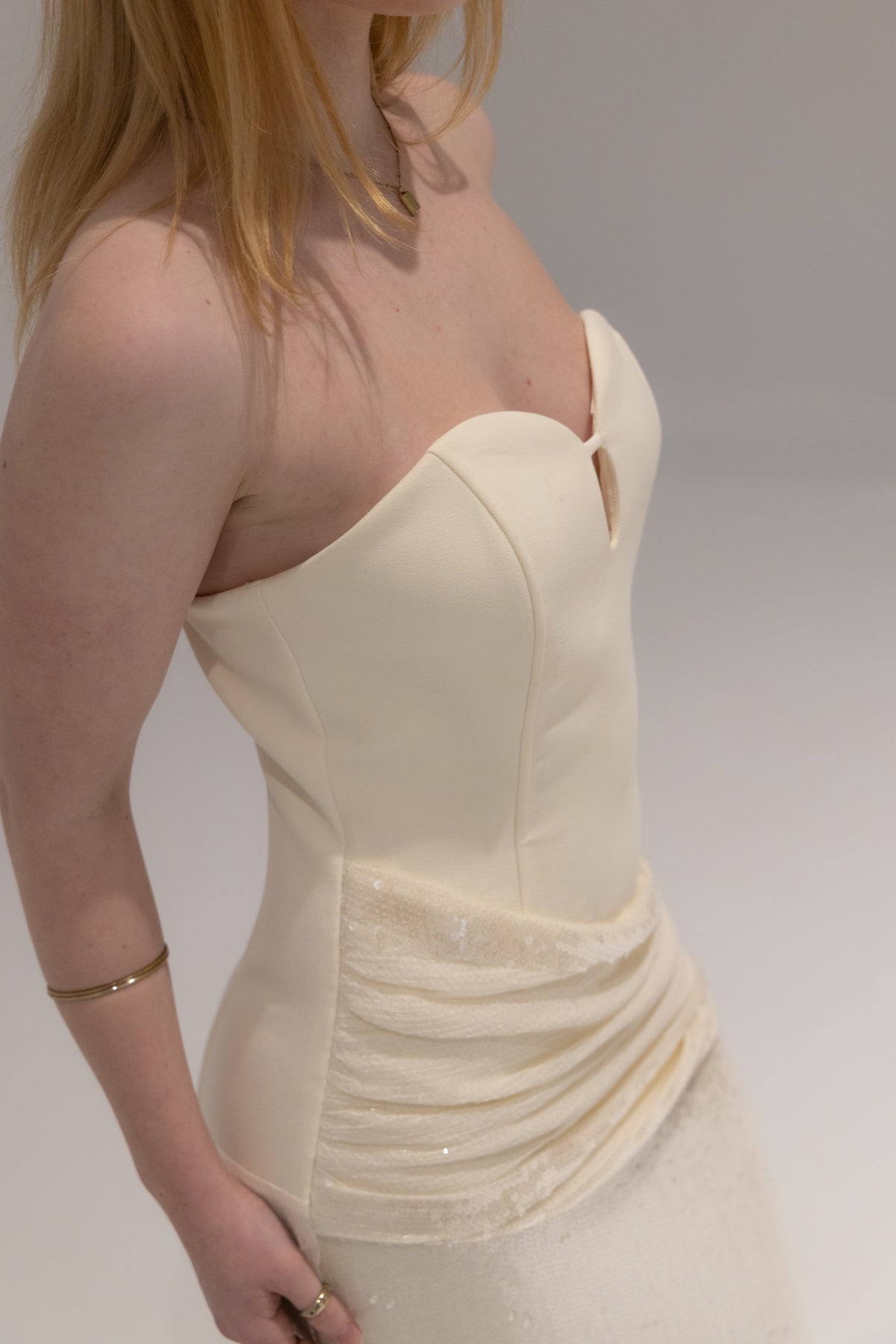 Birthday 01 Sequin Dress in White by Kaia Atelier