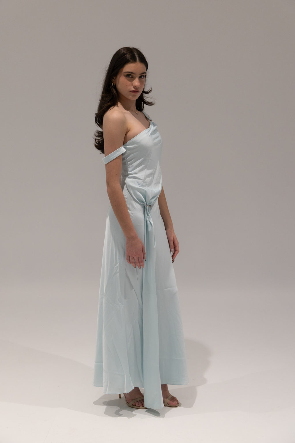 Horizon Satin Maxi in Aqua by Misha