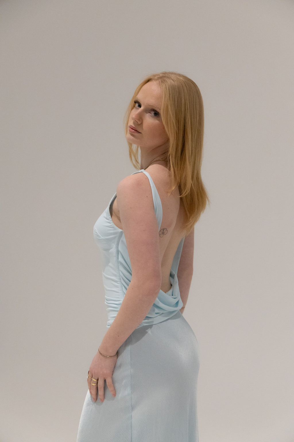 Mirabelle Cowl Neck Maxi in Arctic Blue by Bec & Bridge