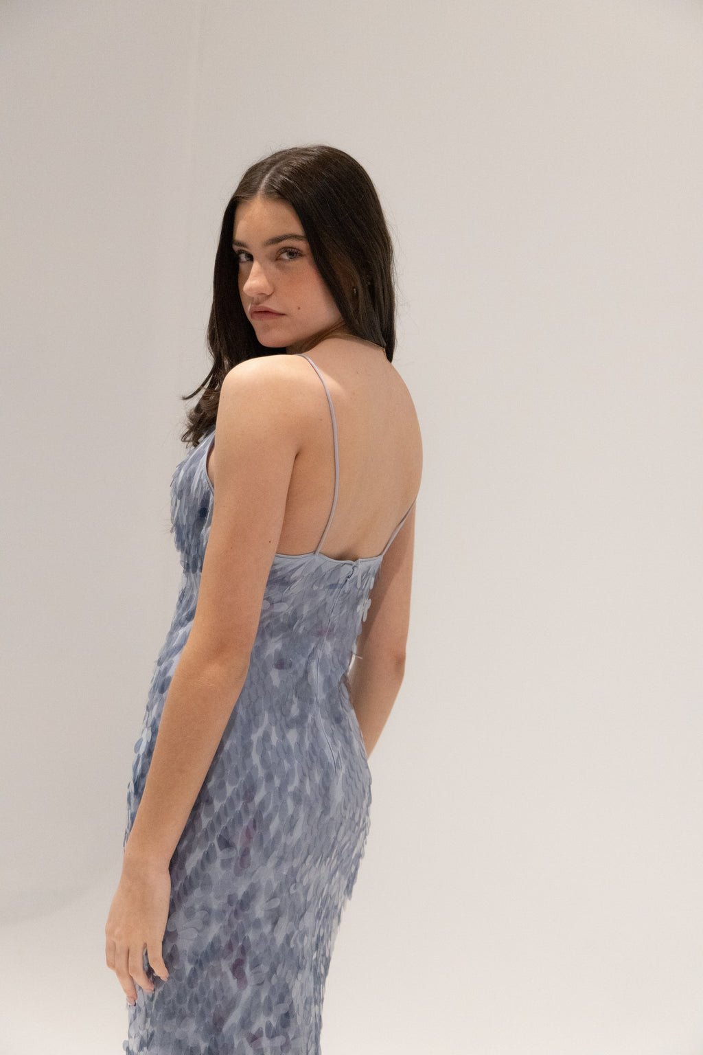 Sapphire Sequin Dress in Dove Grey by Misha